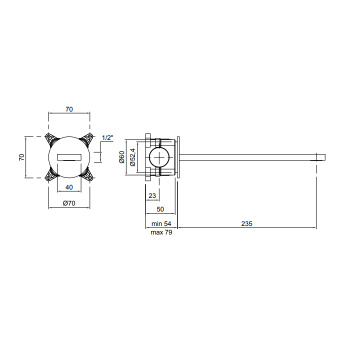 Излив для раковины Antonio Lupi Indigo настенный, излив: 250, графит А0002423800