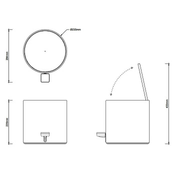 Корзина для белья Decor Walther 615460 черный матовый