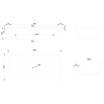 Стальная ванна Bette Free 200x100 6832-000 AS