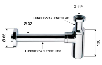 Сифон 1”1/6 Daniel A750114DP золото брашированное