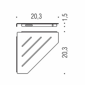 Полка для ванной Colombo Angolari 20х20см угловая, черный матовый B9655.NM