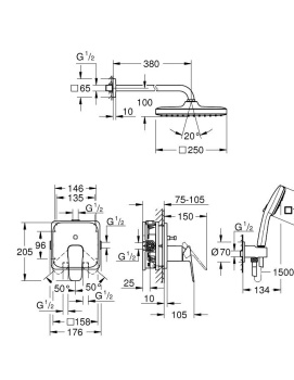Душевой набор Grohe Cubeo 1053360000
