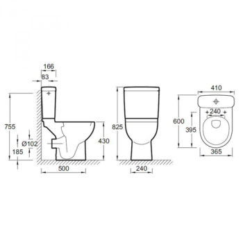 Чаша напольного унитаза Jacob Delafon Odeon Up 18557K-00
