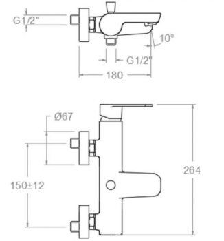 Смеситель для ванны Ramonsoler Alexia графит 360501SGR