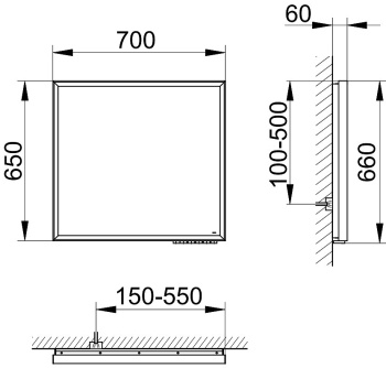 Зеркало с подсветкой Keuco 70 14597132000 хром