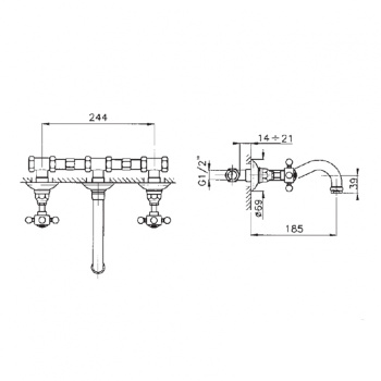 Смеситель для раковины Nicolazzi  со стены 1477BZ18
