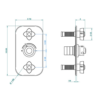 Смеситель для душа THG Petale De Cristal Clair U6A-F01-5400BE полир золото