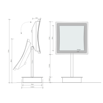 Косметическое зеркало Decor Walther BS 83 Touch 23x21xh41.5 настольное, увел. 5x, сенсорный вкл., подсветка LED, хром 121500