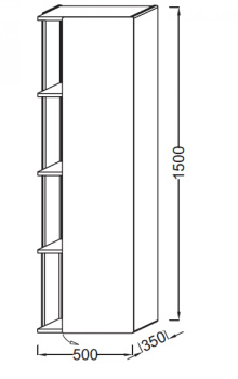 Шкаф-пенал 50 см Jacob Delafon Terrace EB1179D-M49, белый матовый