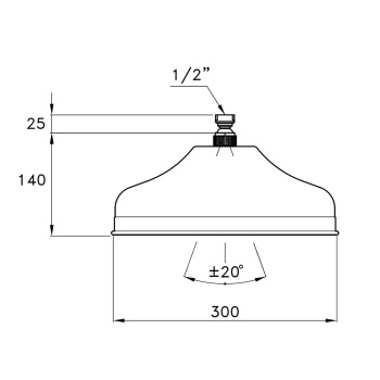 Верхний душ Stella Wellness 300 хром UN 03003 AU00