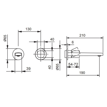 Смеситель для раковины Fantini Lame 24 02 M011B хром
