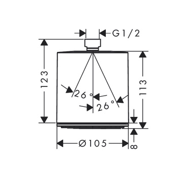 HANSGROHE PULSIFY Верхний душ Ø105 мм., EcoSmart, цвет белый матовый/графит