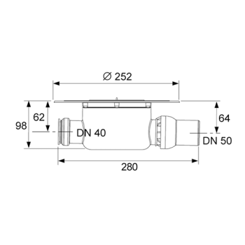 Сифон горизонтальный Tece 3601500