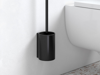 Ершик для унитаза Keuco Reva 12864379000 с хрустальной колбой, черный матовый