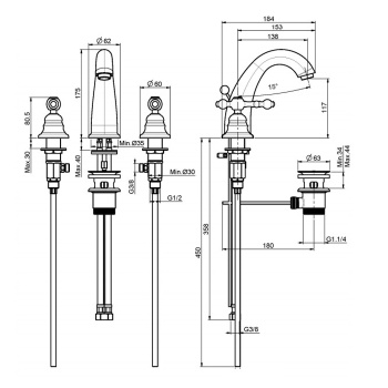 Смеситель для раковины Fima Carlo Frattini Epoque F5071CR хром