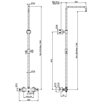 Смеситель для душа внешнего монтажа Fima Carlo Frattini Wellness термостатический, с душевой стойкой, хром F4085SCR