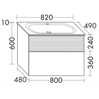 Burgbad Fiumo Комплект подвесной мебели 82х49х61см, с раковиной на 1 отв., ручки белые матовые, цвет: Eisblau Softmatt SFXN082F3957FOT55G0223C0001*1