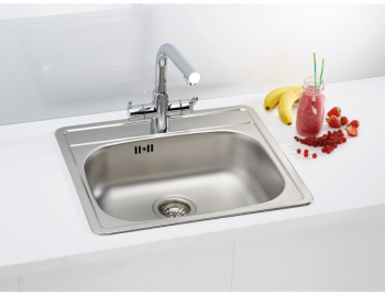 Кухонная мойка Alveus More 10 1106813, в комплекте с сифоном сталь