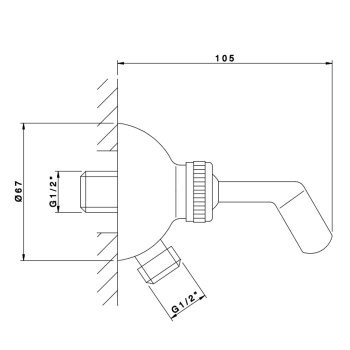 Держатель душевой ручной лейки Nicolazzi с подводом воды 1/2 , bronzed plated C7124BZ