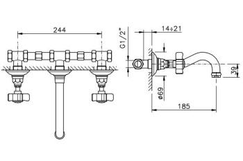 Смеситель для раковины Nicolazzi Half Dome 1477CR70 хром