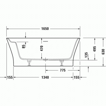 Ванна из искусственного камня Duravit Cape Cod 165x78 700459000000000