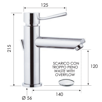 Смеситель для раковины Remer Minimal N10A2 хром