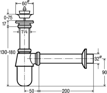 Сифон для раковины Viega 366681 хром