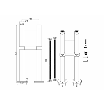Трубы подвода воды Burlington W7 BNKL никель