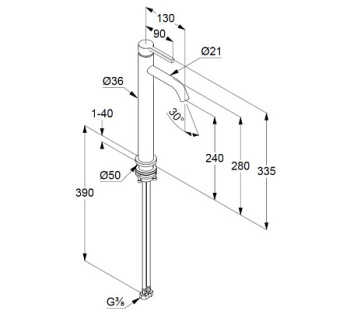 Смеситель для раковины Kludi Nova Fonte Pura 202983915 черный