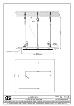 Встраиваемая в потолок душевая система Gessi 57901.238 Mirror Steel