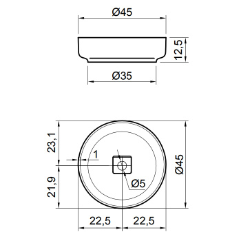 Раковина Antonio Lupi Bolo 45х45, без отв., белый А0002423600