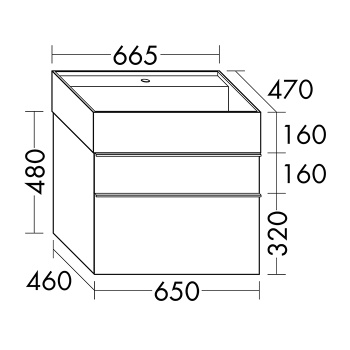 Burgbad Yumo Комплект подвесной мебели 66x47x64 см, цвет: серый SFKN067 F3194 C0001*1