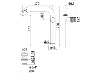 Смеситель для раковины Mamoli Tuttodunpezzo 471200000051 хром