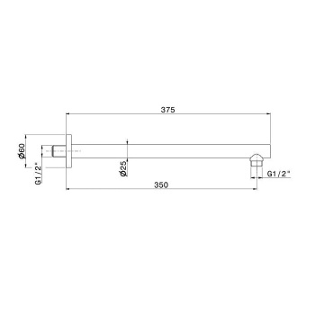 Настенный кронштейн для душа ETERNA Kerama Marazzi нержавеющая сталь 29390XKM.50.050