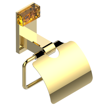 Держатель туалетной бумаги с крышкой THG Ginkgo U5E-F01-538AC полированное золото