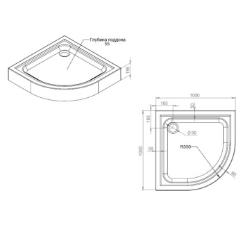 Поддон душевой AM.PM Gem 100х100 W90T-401-100W