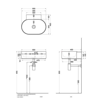 Раковина подвесная Cielo Mare MRLS50SF OL 50 см синий