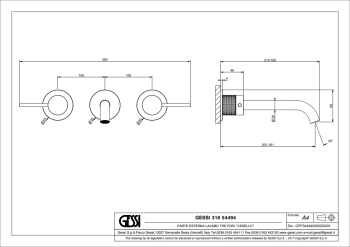 Смеситель для раковины Gessi 54494.708 медь