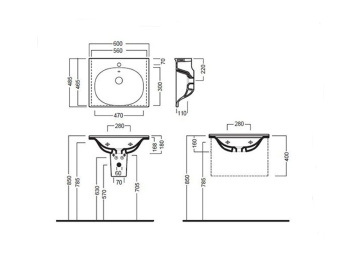 Раковина подвесная\встраиваемая Hatria LE FIABE Y1BR01