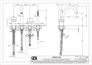 Смеситель для ванны Gessi Origini 66037.727 Brass Brushed PVD