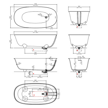 Ванна из искусственного камня Devon&Devon Dove 170.5x83.2 DOVEFSG