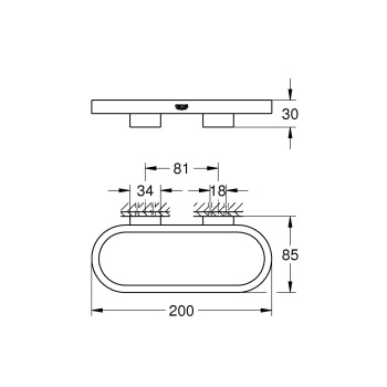 Держатель для полотенца GROHE Selection, темный графит матовый 41035AL0