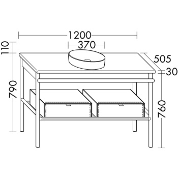 Burgbad Mya Комплект напольной мебели 120x50x79 см, цвет: дуб черный/белый SFKH120 F3192 C0037*1