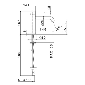 Смеситель для раковины Newform X-steel 316 69612X.50.050 сталь