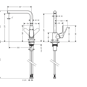 Смеситель для кухни Hansgrohe Focus 31817670 чёрный матовый