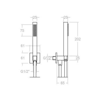 Душевой набор Ramonsoler встраиваемый чёрный 4793NM