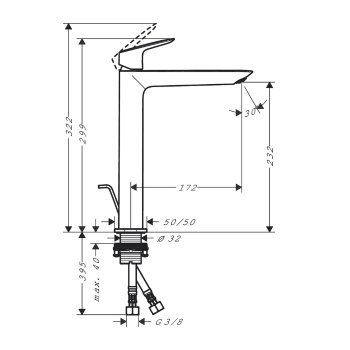 Смеситель для раковины Hansgrohe Logis 71257000 хром