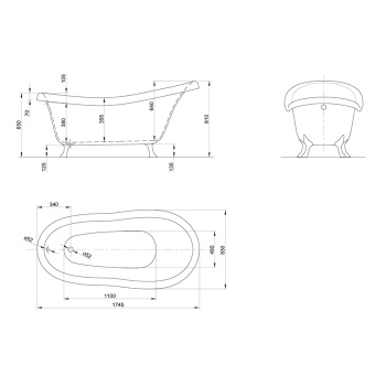 Слив с цепочкой Knief с сифоном с горизонтальным отводом, латунь 0100-091-01