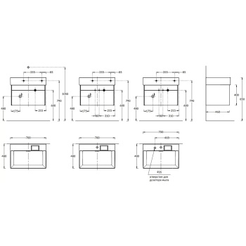 Тумба LOGICA подвесная Kerama Marazzi 2 ящика 70 см белоснежный LOG.70.2\WHT