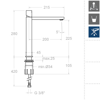 Смеситель для раковины Ramonsoler Kuatro чаши 4710N